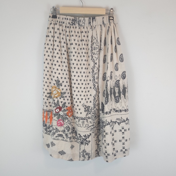 Anthropologie Vineet Bahl Women's Devi Floral Embroidered Midi Skirt - Picture 7 of 14